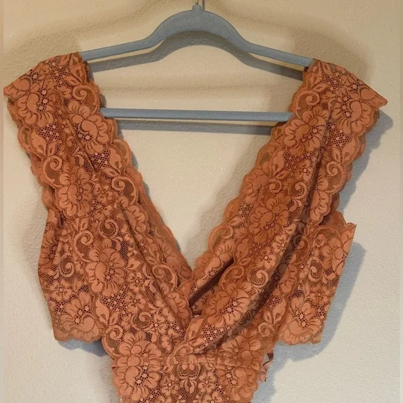 Free People x We Are HAH Cut To The Chase Bodysuit in Brown Sugar NWT Size Large - Picture 4 of 11